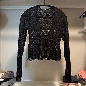 Elegant Black Lace Women Top